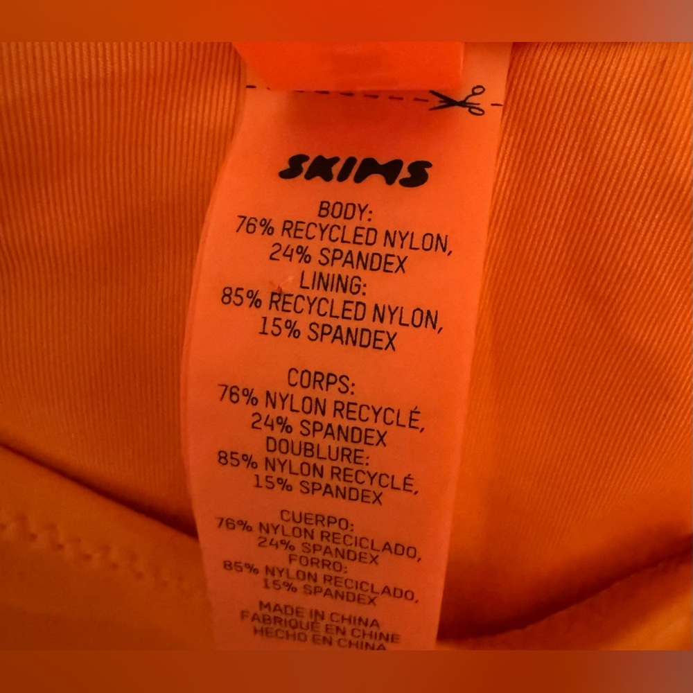 SKIMS Swim Orange Bikini‎ Top size Small - Picture 6 of 7